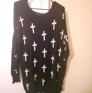 Forever21 black Crosses sweater